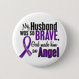 My Husband Is An Angel Pancreatic Cancer 6 Cm Round Badge