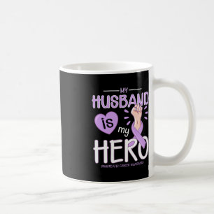 My Husband is my hero Pancreatic Cancer Awareness Coffee Mug