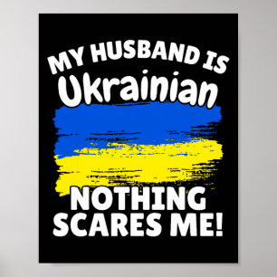 My Husband Is Ukrainian Funny Ukraine Flag Gift Fo Poster