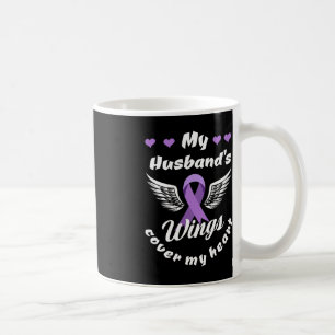 My Husband's Wings Cover My Heart Overdose Awarene Coffee Mug