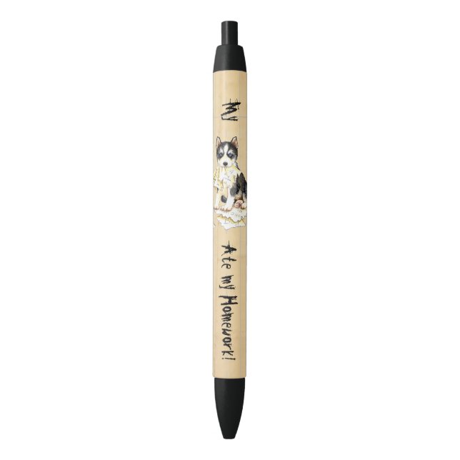 My Husky Ate my Homework Black Ink Pen (Front Vertical)