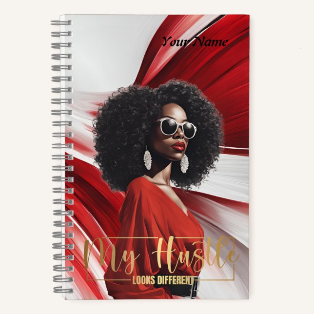 My Hustle...Red & White Abstract Journal (Front)