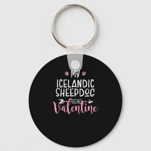 My Icelandic Sheepdog Is My Valentine Party Gift Key Ring