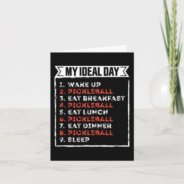 My Ideal Day Funny Pickleball Birthday Gift Card (Front)