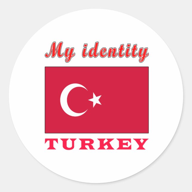 My Identity Turkey Classic Round Sticker (Front)