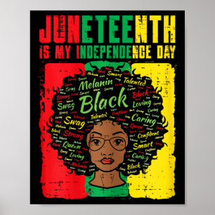 My Independence Day Afro Woman Women Girls Kids Poster