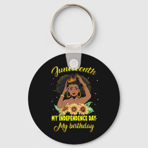 My Independence Day My Birthday Black Queen Girls Key Ring