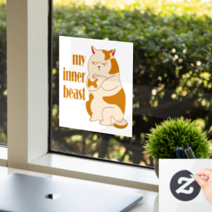 My inner beast lazy fat cat motivational quote