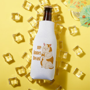My inner beast lazy fat cat motivational quote bottle cooler