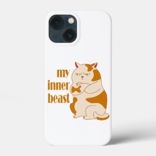 My inner beast lazy fat cat motivational quote iPhone 13 mini case