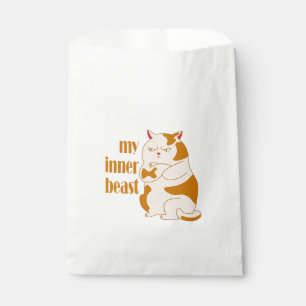 My inner beast lazy fat cat motivational quote favour bag