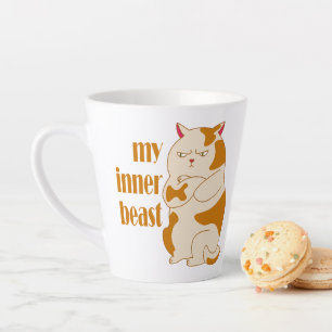 My inner beast lazy fat cat motivational quote latte mug