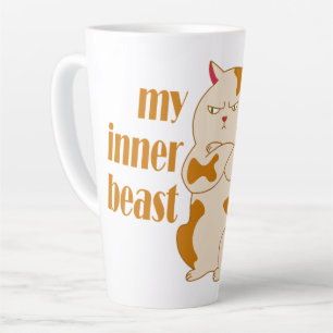 My inner beast lazy fat cat motivational quote latte mug
