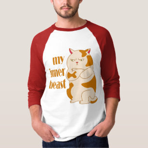 My inner beast lazy fat cat motivational quote T-Shirt