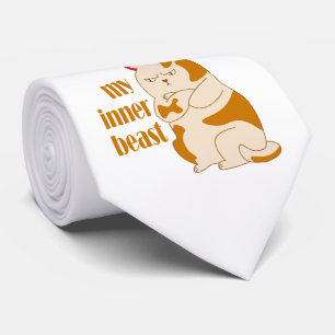 My inner beast lazy fat cat motivational quote tie