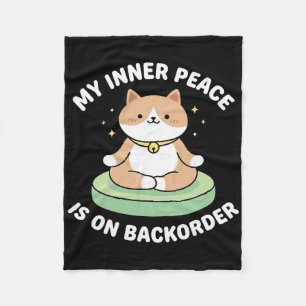 My Inner Peace Is On Ckorder Funny Yoga Meditation Fleece Blanket