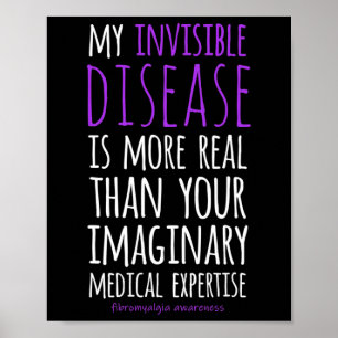 My Invisible Disease Is Real Fibromyalgia Awarenes Poster