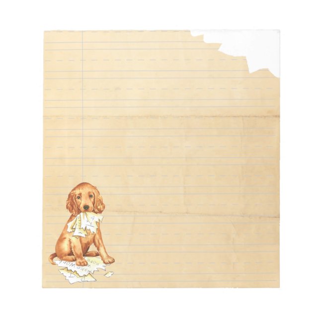 My Irish Setter Ate my Homework Notepad (Front)