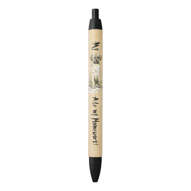 My Irish Wolfhound Ate my Homework Black Ink Pen (Front Vertical)