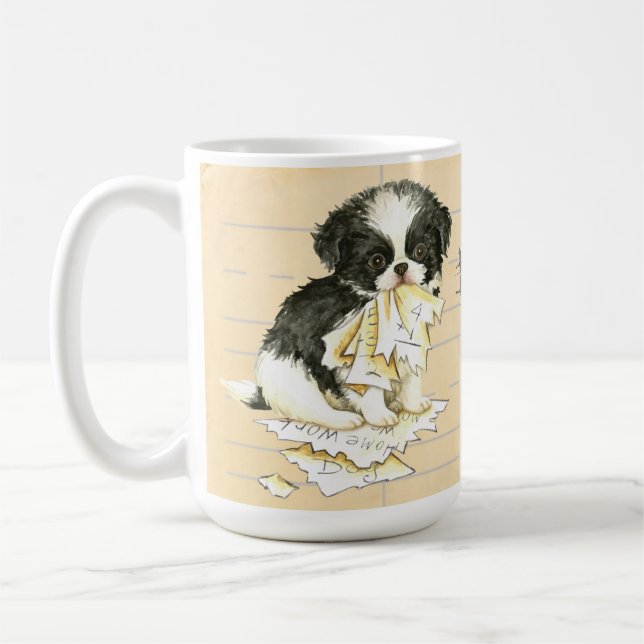 My Japanese Chin Ate My Homework Coffee Mug (Left)