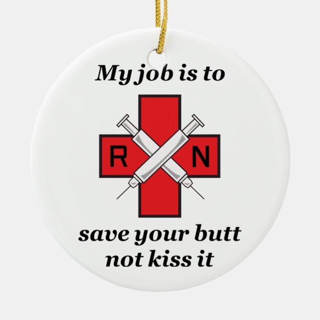 My Job Ceramic Ornament (Front)