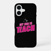 My Job Is Teach, Funny Pink Retro Female Teacher