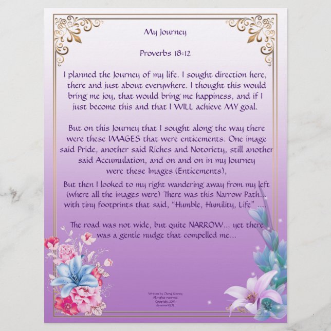 My Journey Personalised Paper (Front)