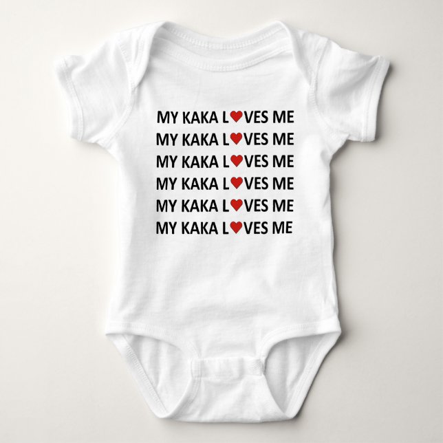 MY KAKA LOVES ME - RED HEART Baby Bodysuit (Front)