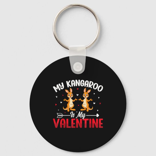 My Kangaroo Is My Valentine - Animal Lovers Valent Key Ring (Front)