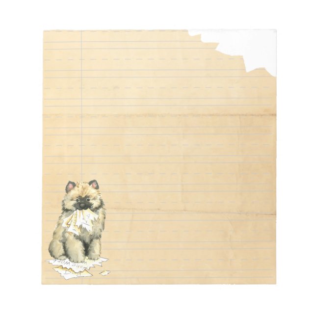 My Keeshond Ate My Homework Notepad (Front)