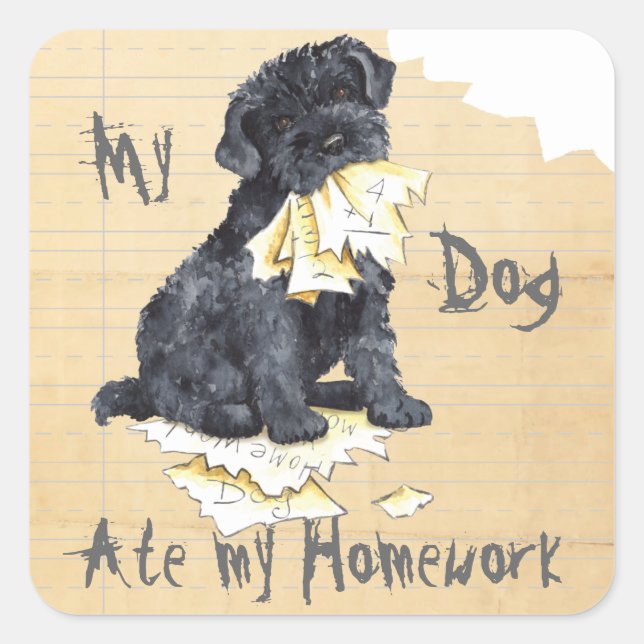 My Kerry Ate My Homework Square Sticker (Front)
