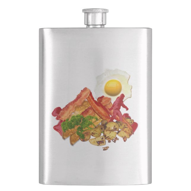 My Ketchup Gone Squatchin for Bacon Decor Hip Flask (Front)