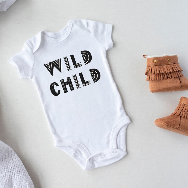 My Kid "Wild Child" One Piece Unique Baby Bodysuit (Creator Uploaded)