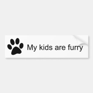 My Kids are Furry (Cat Paw) Bumper Sticker