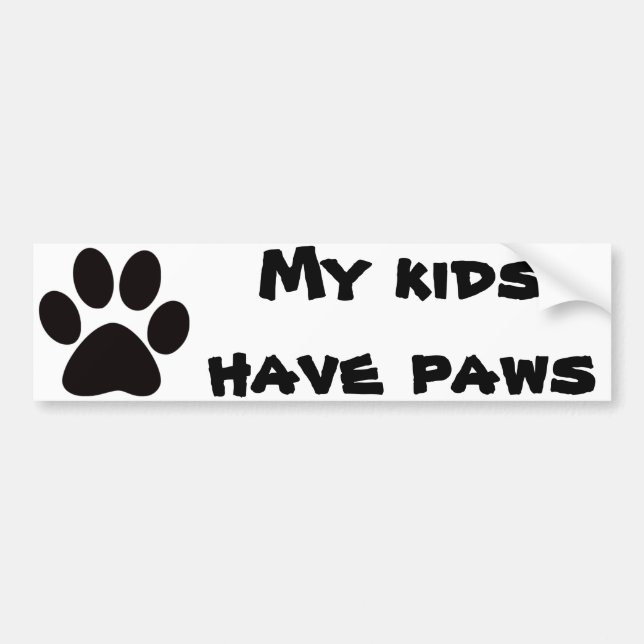 My kids have paws Bumper Sticker (Front)