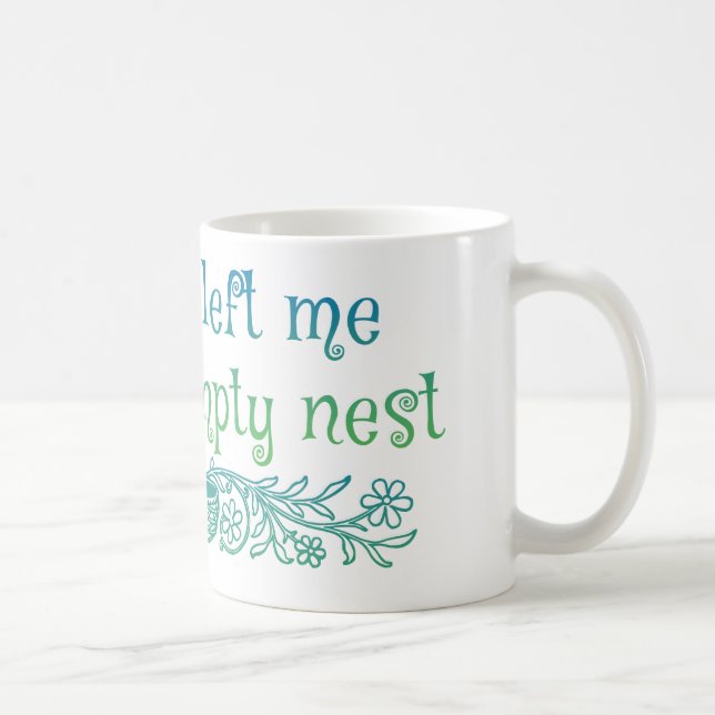 my kids left me with an empty nest coffee mug (Right)