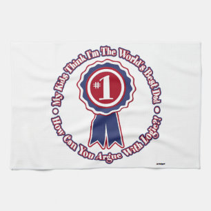 My Kids Think I'm The World's Best Dad! - retro Tea Towel