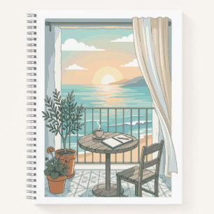 My Kind Of Morning Cosy Coffee Sunrise Balcony A Notebook