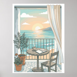 My Kind Of Morning   Cosy Coffee Sunrise Balcony  Poster