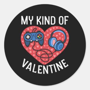 My Kind Valentine Gamer Valentines Day Gaming Men Classic Round Sticker