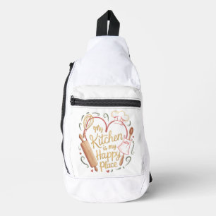 My Kitchen is my happy place Sling Bag