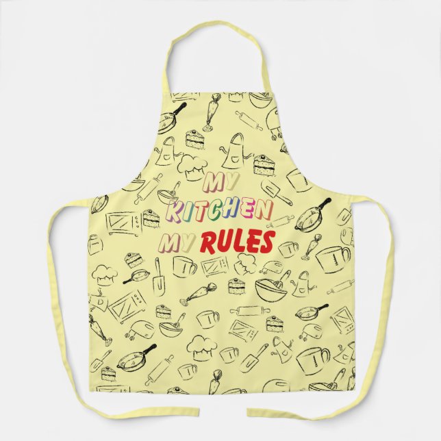 My Kitchen My Rules All-Over Print Apron (Front)