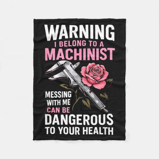 My Knight In Machinist Wife Girlfriend Funny Anniv Fleece Blanket (Front)