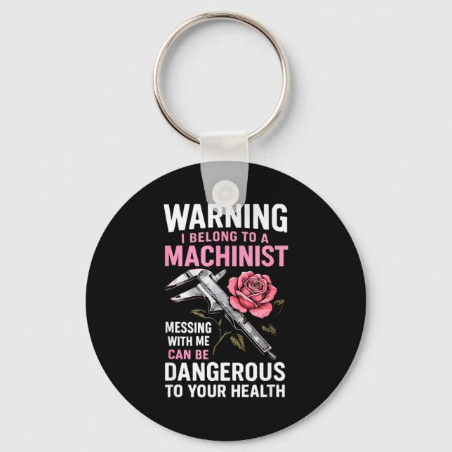 My Knight In Machinist Wife Girlfriend Funny Anniv Key Ring (Front)