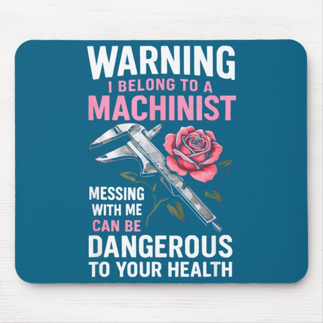 My Knight In Machinist Wife Girlfriend Funny Anniv Mouse Pad (Front)