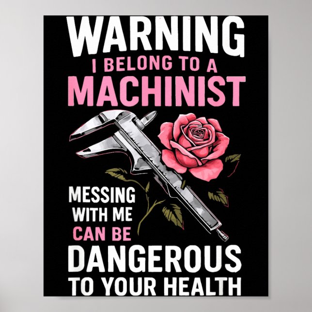 My Knight In Machinist Wife Girlfriend Funny Anniv Poster (Front)