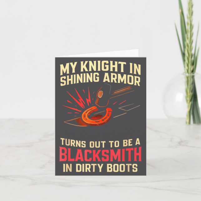 My Knight In Shining Funny Blacksmith Wife Women F Card (Front)