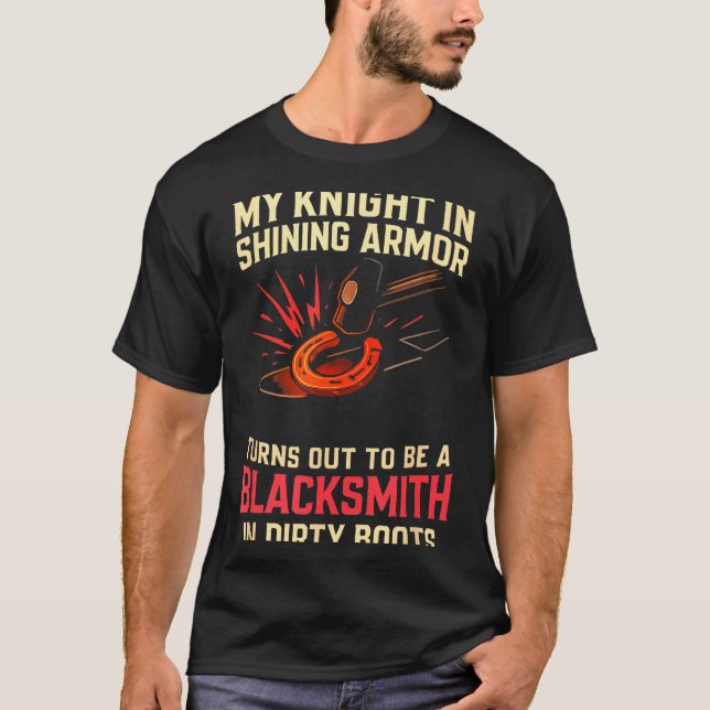 My Knight In Shining Funny Blacksmith Wife Women F T-Shirt (Front)