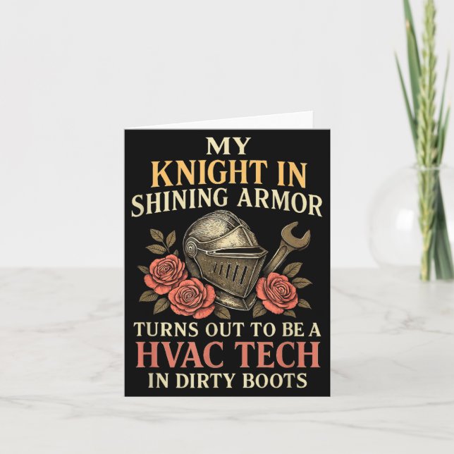 My Knight In Shining Funny Hvac Tech Wife Women Gi Card (Front)