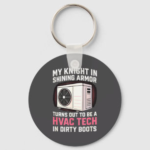 My Knight In Shining Funny Hvac Tech Wife Women Gi Key Ring
